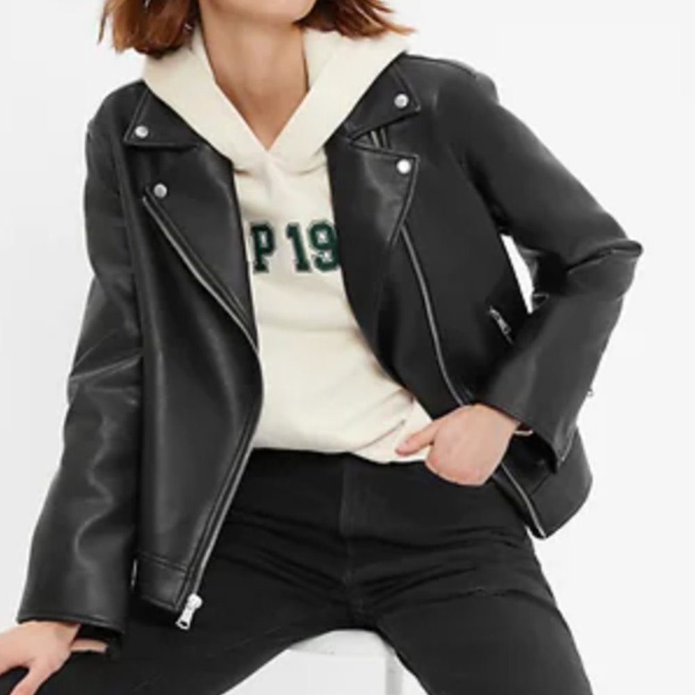 NWOT GAP Faux-Leather Moto Jacket XL